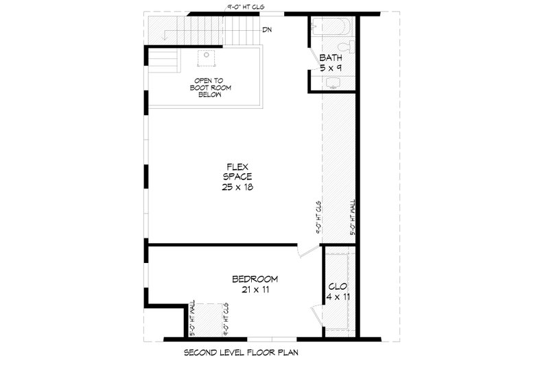House Blueprint - Floor Plan - Upper Floor for Country House Plan #932-624 - 1 bed, 1 bath