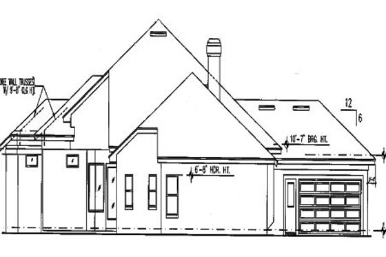 Exterior - Rear Elevation for European House Plan #417-304 - 3 bed, 2.5 bath