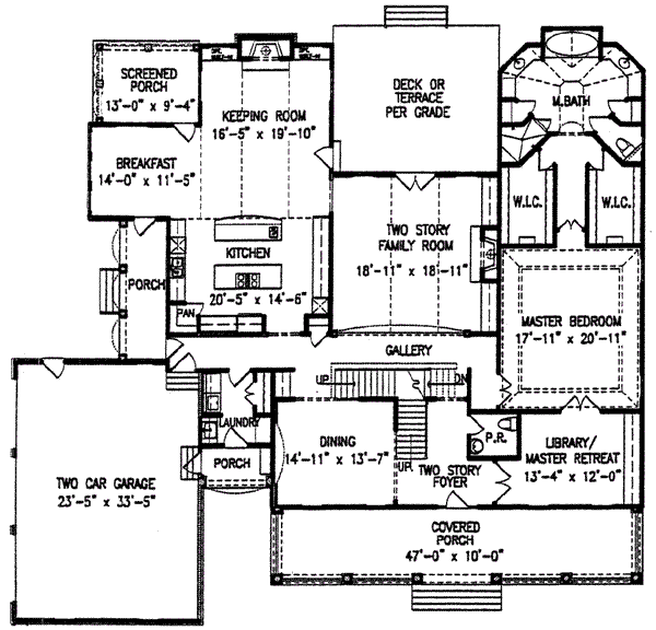 Architectural House Design - Southern Floor Plan - Main Floor Plan #54-114