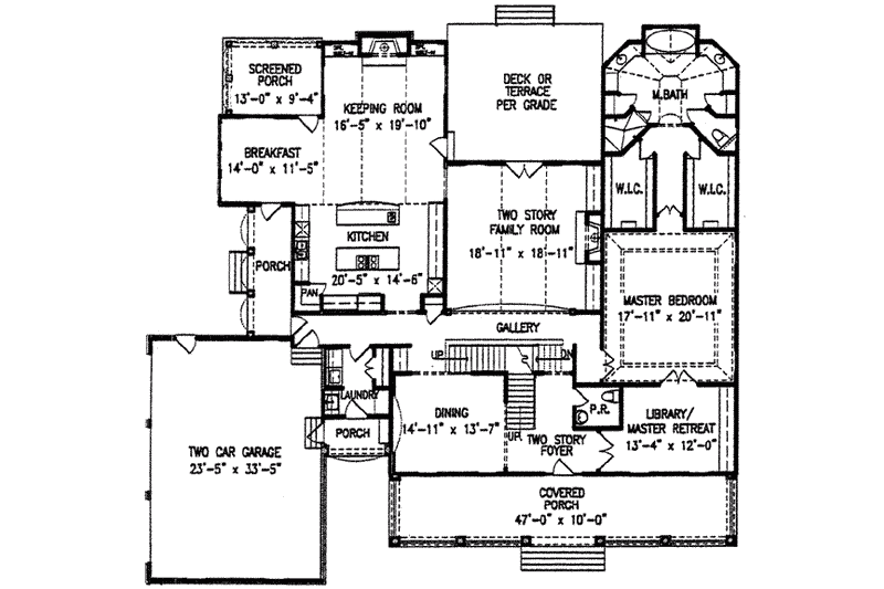 Home Plan - Floor Plan - Main Floor for Southern House Plan #54-114 - 4 bed, 3.5 bath