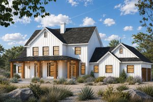 Dream House Plan - Exterior - Front Elevation for Farmhouse House Plan #20-2653 - 3 bed, 2.5 bath