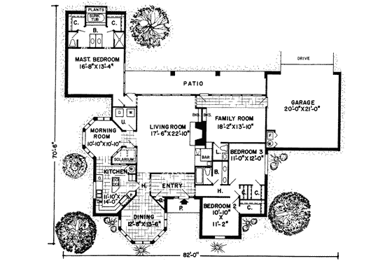 Floor Plan - Main Floor for Modern House Plan #312-493 - 3 bed, 2.5 bath