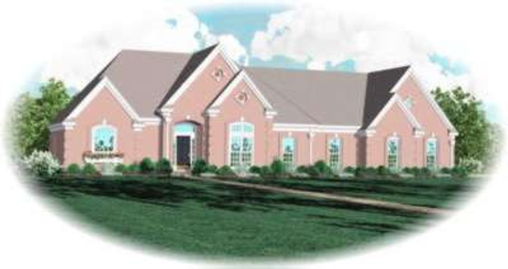 Exterior - Front Elevation 2 for European House Plan #81-1173 - 3 bed, 2 bath