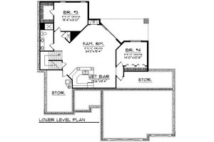 Floor Plan - Lower Floor for Traditional House Plan #70-865 - 4 bed, 2.5 bath