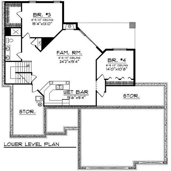 Home Plan - Traditional Floor Plan - Lower Floor Plan #70-865