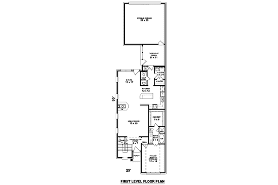 Floor Plan - Main Floor for Traditional House Plan #81-13624 - 3 bed, 2.5 bath