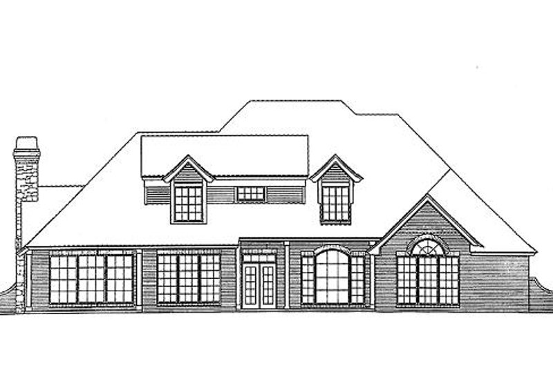 Home Plan - Exterior - Rear Elevation for European House Plan #310-916 - 4 bed, 3.5 bath