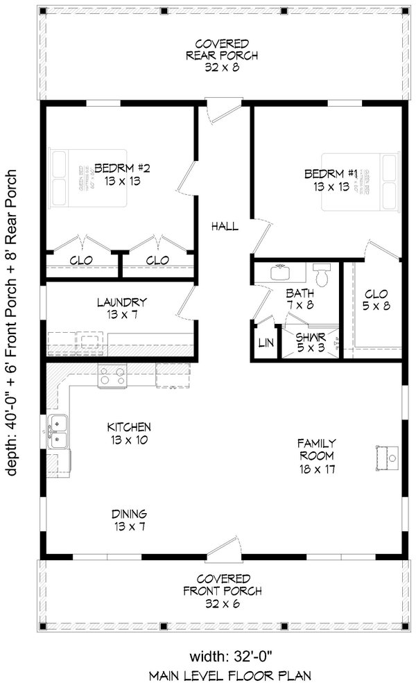 Contemporary Floor Plan - Main Floor Plan #932-1027