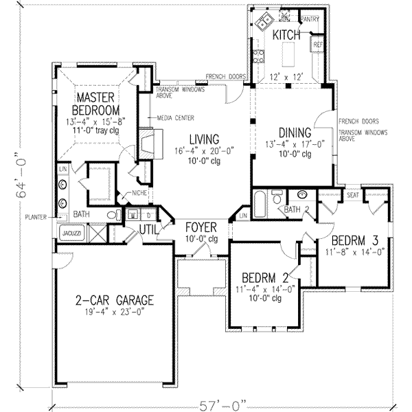 House Blueprint - European Floor Plan - Main Floor Plan #410-301