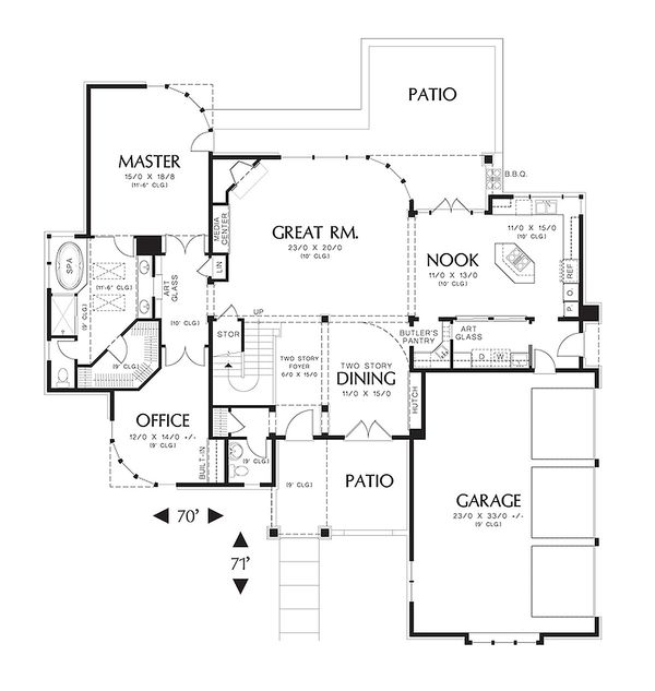 Home Plan - 3200 square foot 3 bedroom 3 and half contemporary house plan