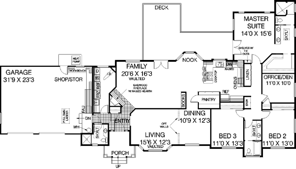 House Plan Design - Ranch Floor Plan - Main Floor Plan #60-437