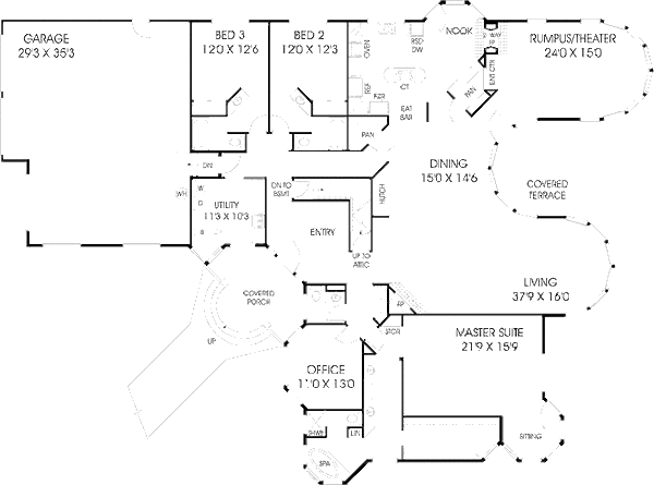 Home Plan - Traditional Floor Plan - Main Floor Plan #60-251
