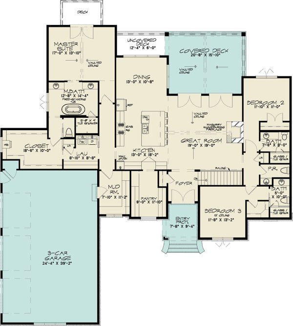 House Blueprint - European Floor Plan - Main Floor Plan #923-336