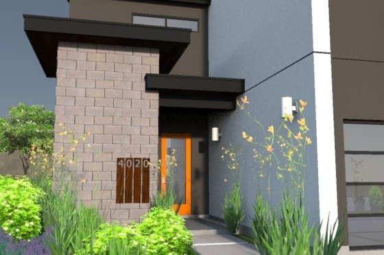 Exterior - Covered Porch for Modern House Plan #449-7 - 3 bed, 4 bath