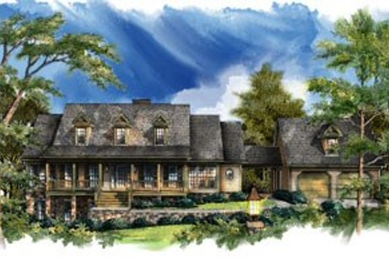Exterior - Front Elevation for Country House Plan #71-113 - 3 bed, 2.5 bath