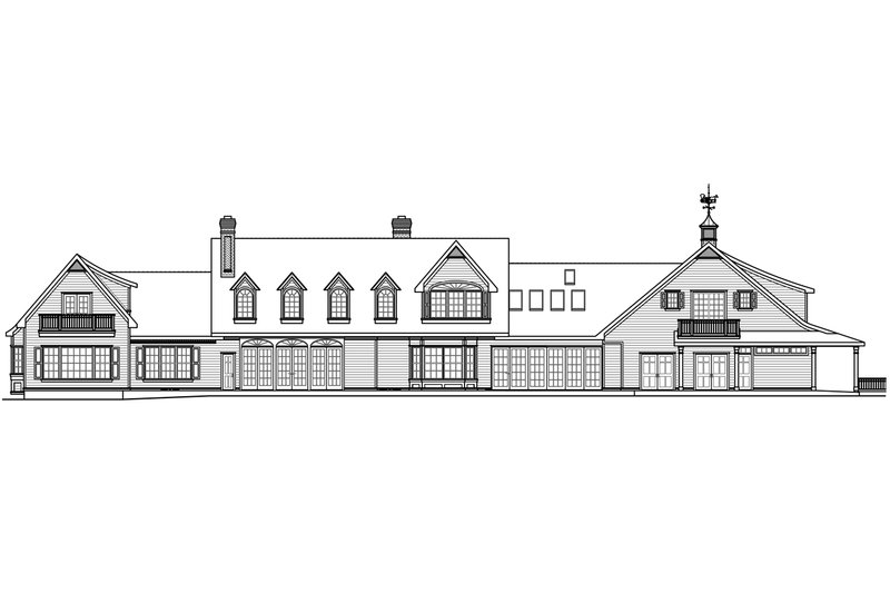 House Plan Design - Exterior - Rear Elevation for Country House Plan #124-701 - 4 bed, 4.5 bath