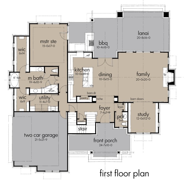 House Plan Design - Farmhouse Floor Plan - Main Floor Plan #120-258