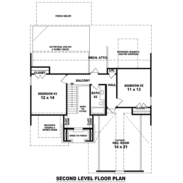 European Floor Plan - Upper Floor Plan #81-1408