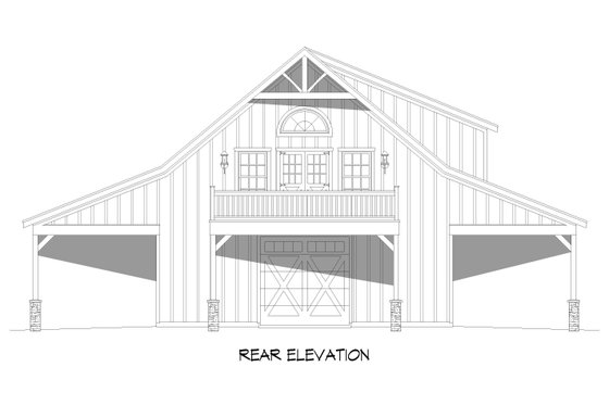 Exterior - Rear Elevation for Country House Plan #932-808 - 3 bed, 3 bath