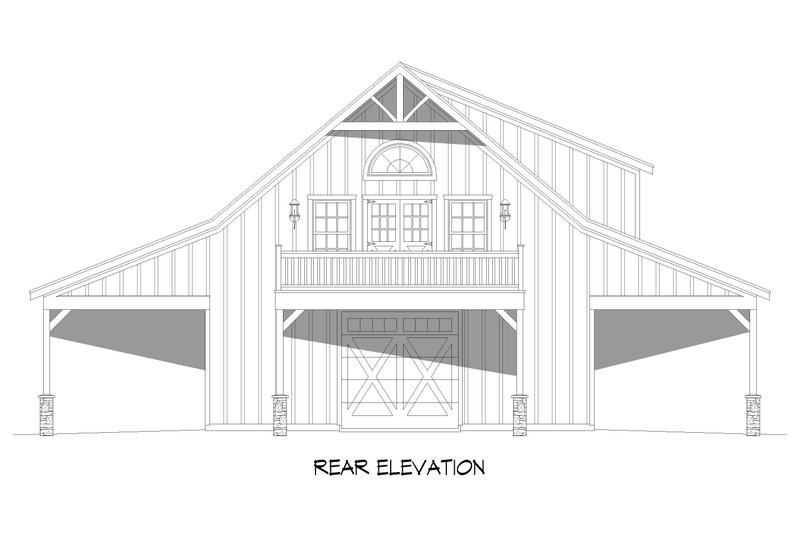 House Design - Exterior - Rear Elevation for Country House Plan #932-808 - 3 bed, 3 bath
