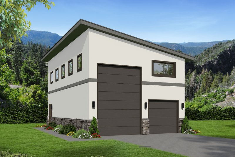 House Blueprint - Contemporary Exterior - Front Elevation Plan #932-70