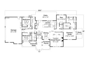 Floor Plan - Main Floor for Ranch House Plan #124-1351 - 3 bed, 2.5 bath