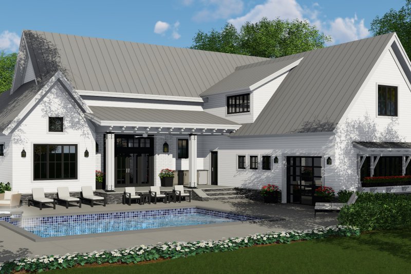 Home Plan - Exterior - Rear Elevation for Farmhouse House Plan #51-1132 - 4 bed, 4.5 bath