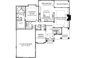 Floor Plan - Main Floor for Craftsman House Plan #453-14 - 4 bed, 4.5 bath