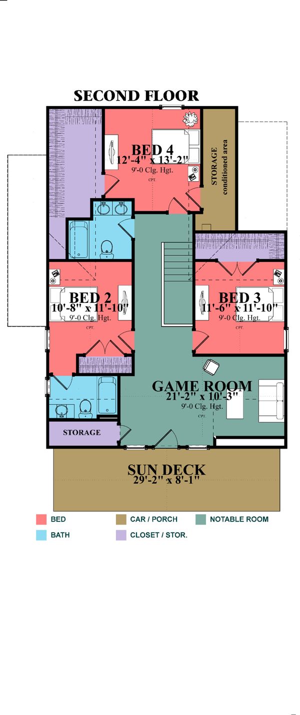 Farmhouse Floor Plan - Upper Floor Plan #63-400