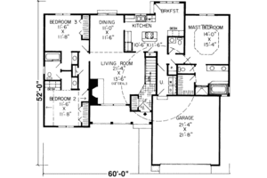 Floor Plan - Main Floor for Traditional House Plan #312-433 - 3 bed, 2.5 bath
