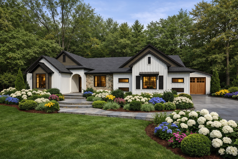 Craftsman Style House Plan - 4 Beds 3.5 Baths 2845 Sq/Ft Plan #1111-43 Exterior