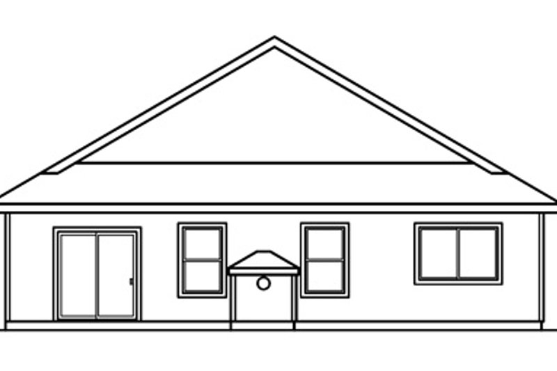Home Plan - Exterior - Rear Elevation for Traditional House Plan #124-358 - 3 bed, 2 bath