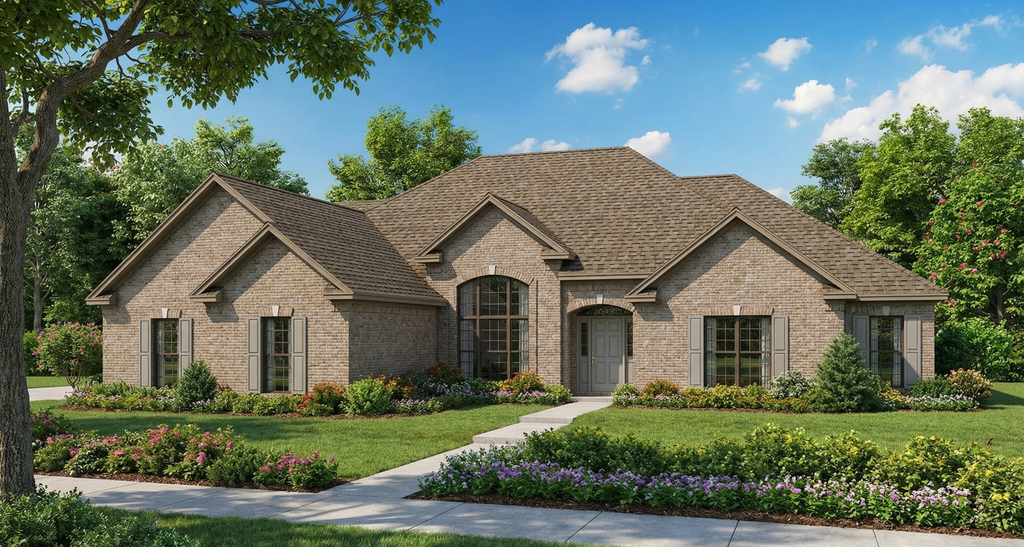 Exterior - Front Elevation 2 for European House Plan #17-2280 - 4 bed, 2.5 bath