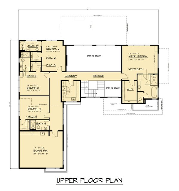 Modern Floor Plan - Upper Floor Plan #1066-318