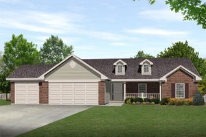 Ranch Exterior - Front Elevation Plan #22-468