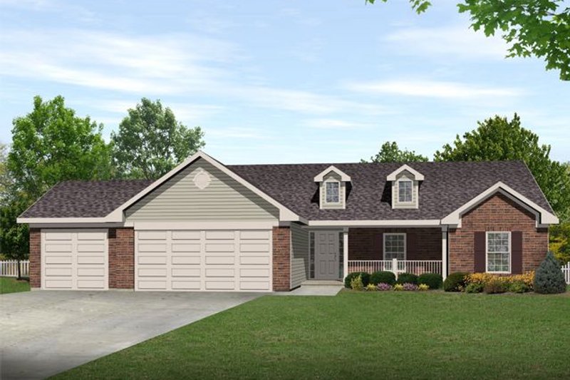 Architectural House Design - Ranch Exterior - Front Elevation Plan #22-468