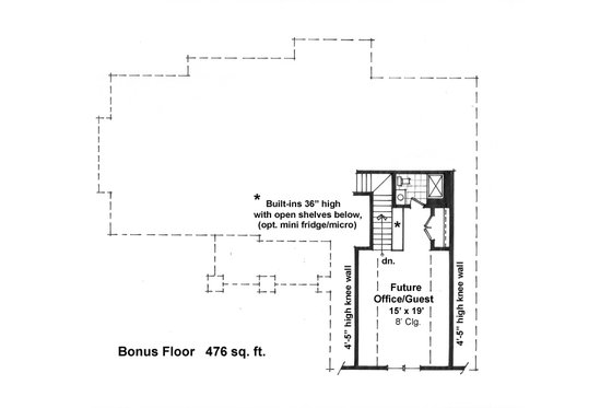 Floor Plan - Upper Floor for Craftsman House Plan #51-521 - 3 bed, 2 bath