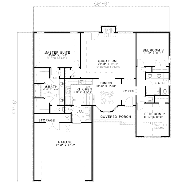 Home Plan - Traditional Floor Plan - Main Floor Plan #17-134