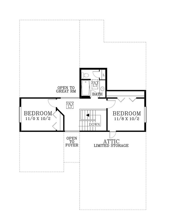 Architectural House Design - Craftsman Floor Plan - Upper Floor Plan #53-588