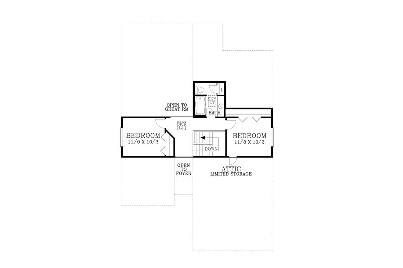 Home Plan - Floor Plan - Upper Floor for Craftsman House Plan #53-588 - 3 bed, 2.5 bath