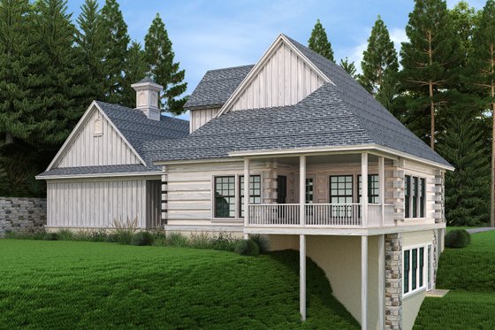 Exterior - Rear Elevation for Log House Plan #45-612 - 3 bed, 2.5 bath