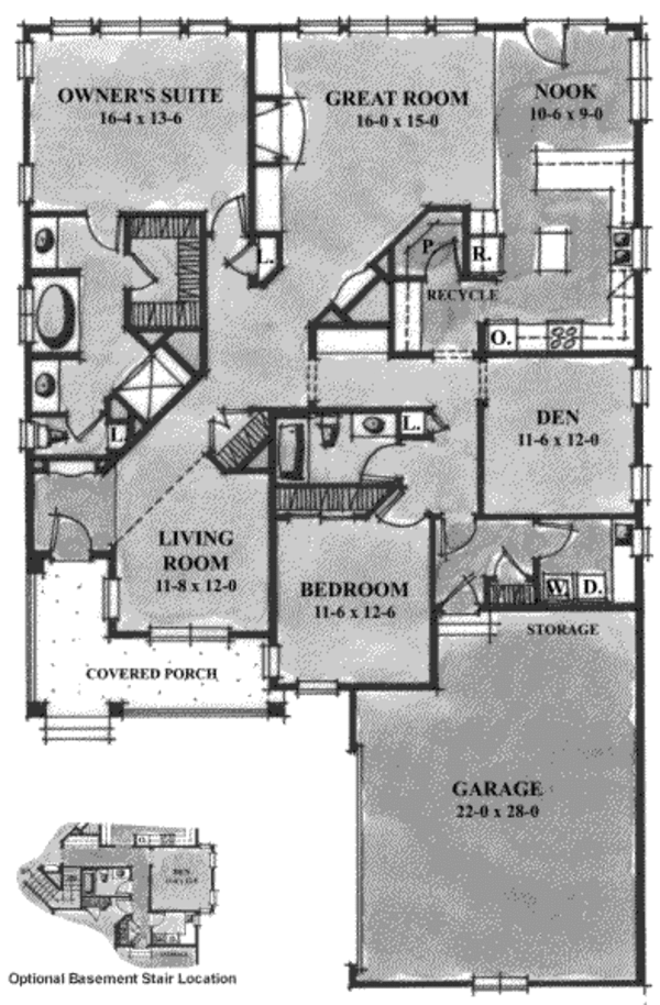 House Plan Design - European Floor Plan - Main Floor Plan #20-1626