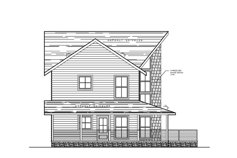 House Blueprint - Exterior - Other Elevation 4 for Traditional House Plan #123-117 - 2 bed, 2 bath