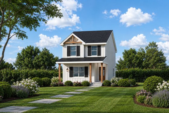 Exterior - Front Elevation 3 for Farmhouse House Plan #20-2628 - 3 bed, 2.5 bath