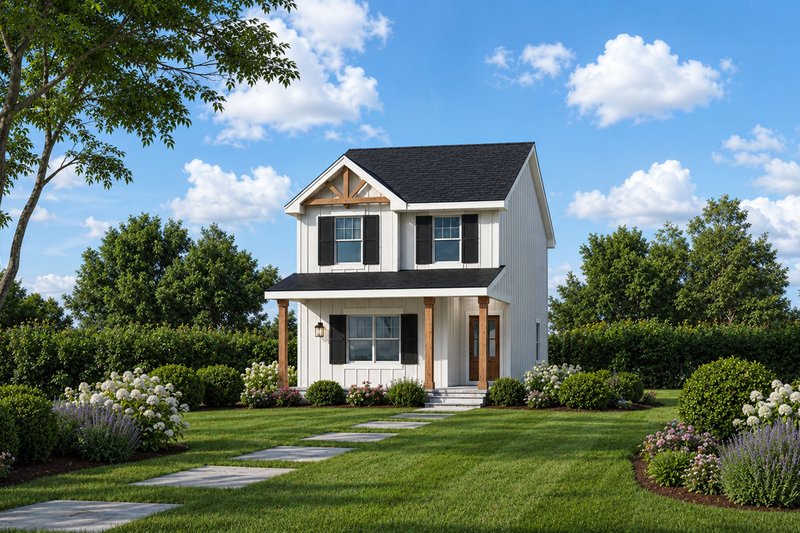 Architectural House Design - Exterior - Front Elevation 3 for Farmhouse House Plan #20-2628 - 3 bed, 2.5 bath