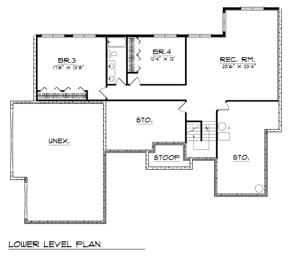 Home Plan - Traditional Floor Plan - Lower Floor Plan #70-499
