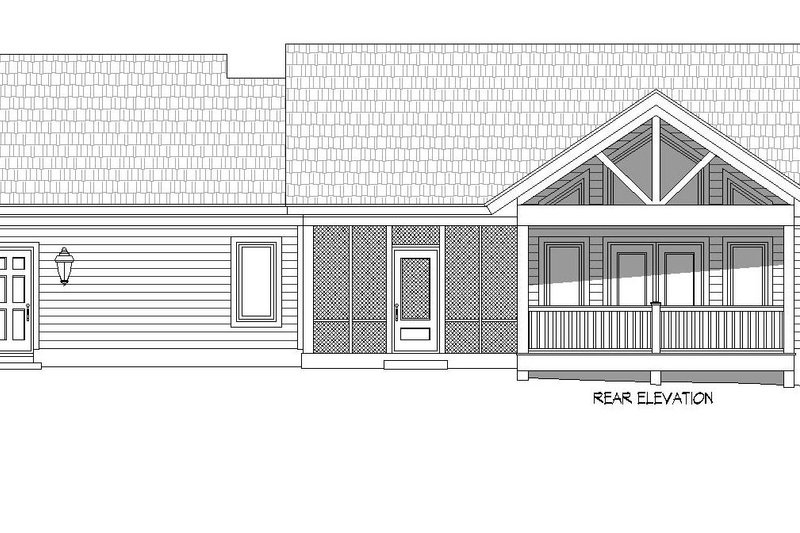 House Blueprint - Exterior - Rear Elevation for Southern House Plan #932-780 - 2 bed, 2 bath