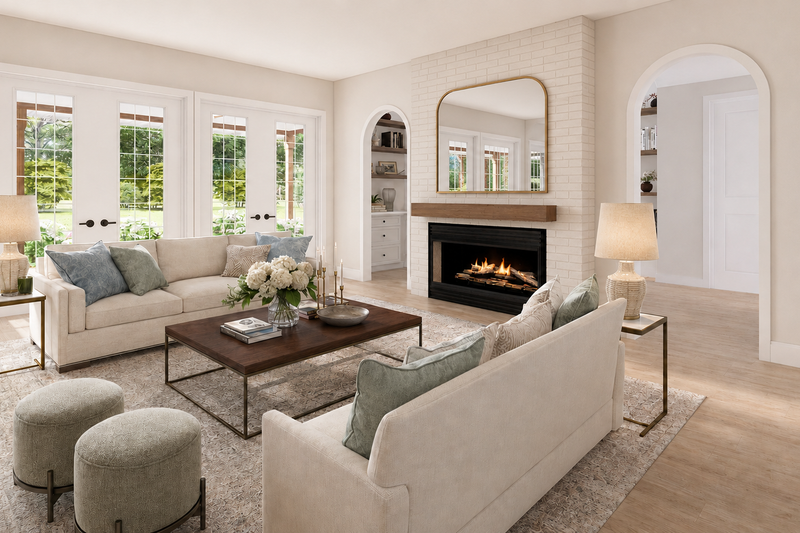 House Design - Interior - Family Room for European House Plan #1117-10 - 4 bed, 4.5 bath