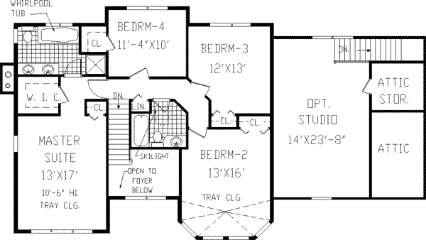 Dream House Plan - Colonial Floor Plan - Upper Floor Plan #3-187