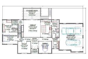 Floor Plan - Main Floor for European House Plan #1116-2 - 4 bed, 3.5 bath
